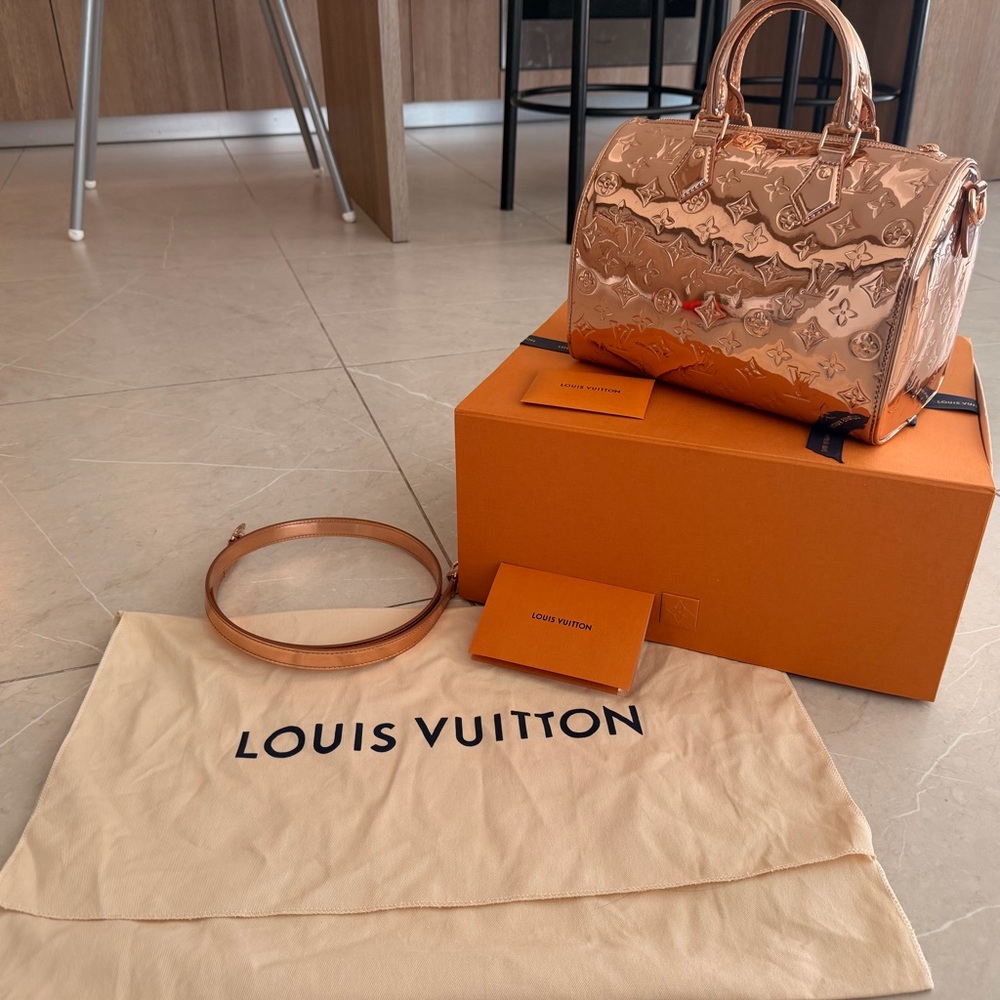 LOUIS VUITTON Speedy 25 Miroir Rose Gold Coated Canvas Bag - Picture 2 of 8